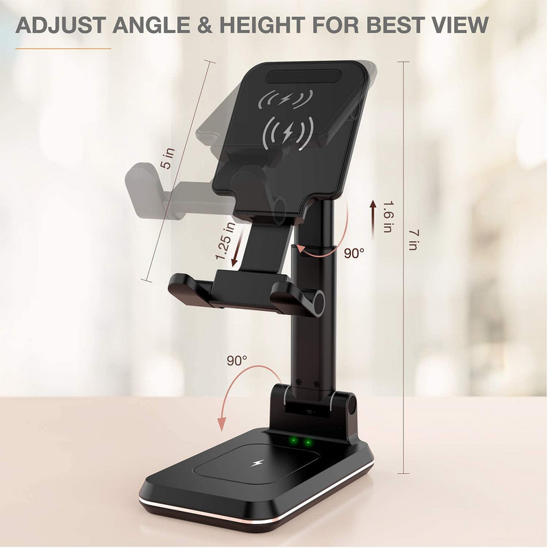 20W 2 u 1 stalak za bežični punjač, sklopivi punjač, tablet, telefon, stolni držač, postolje za iPhone 13 Pro Max, Samsung Xiaomi AirPods