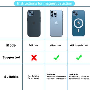 Αυτόματη μαγνητική ασύρματη βάση φορτιστή αυτοκινήτου FDGAO για IPhone 13 12 Pro Max Mini Magnet 15W Fast Charging Air Vent Βάση τηλεφώνου