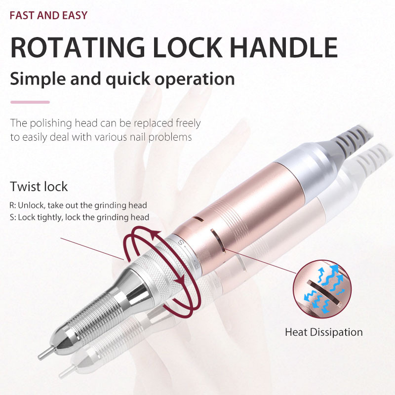 Slefuit electric profesional de unghii, 35000 RPM, pentru manichiura, pedichiura, reincarcabil, fara fir, masina de gaurit unghii pentru indepartarea gelului