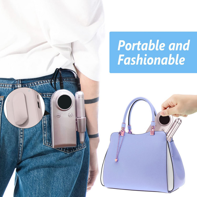 Elektromos körömfúró újratölthető 45000 fordulat/perc körömszűrő gép LCD kijelzővel 2 fordulattal akril köröm zselé manikűrhöz