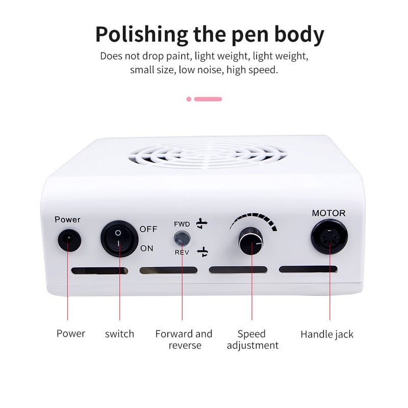80 W 2-IN-1 35000 RPM nagų gręžimo mašina ir nagų valiklis nagų tobulinimo įrankiai Dulkių siurblys su ventiliatoriumi