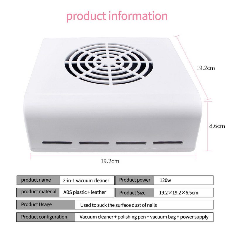 80 W 2-IN-1 35000 RPM nagų gręžimo mašina ir nagų valiklis nagų tobulinimo įrankiai Dulkių siurblys su ventiliatoriumi
