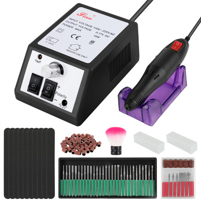 20000 RPM elektriniai nagų gręžimo rinkiniai Mašinų dildė nagų frezavimo pjaustytuvas manikiūro mašina pedikiūro gręžimo rinkinys nagų gręžimo lako įrankiai