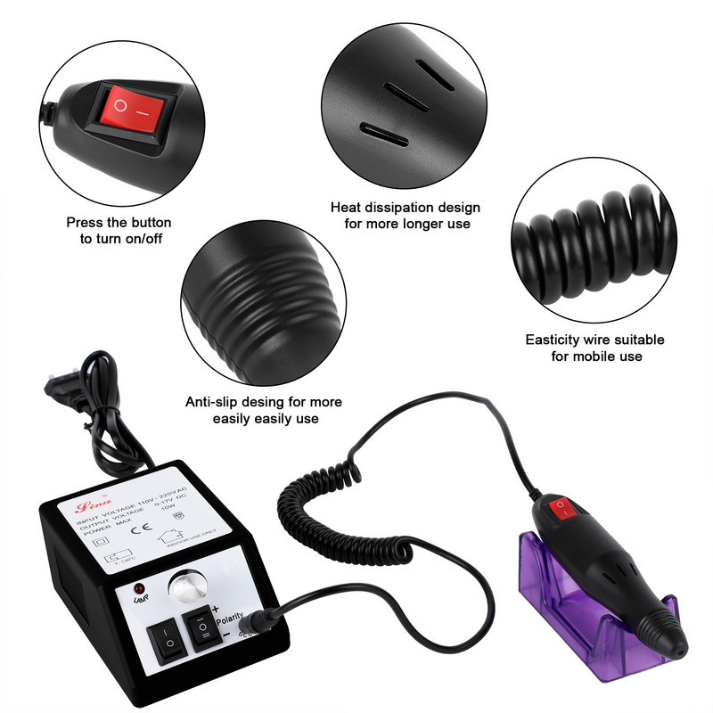 20000 RPM elektriniai nagų gręžimo rinkiniai Mašinų dildė nagų frezavimo pjaustytuvas manikiūro mašina pedikiūro gręžimo rinkinys nagų gręžimo lako įrankiai