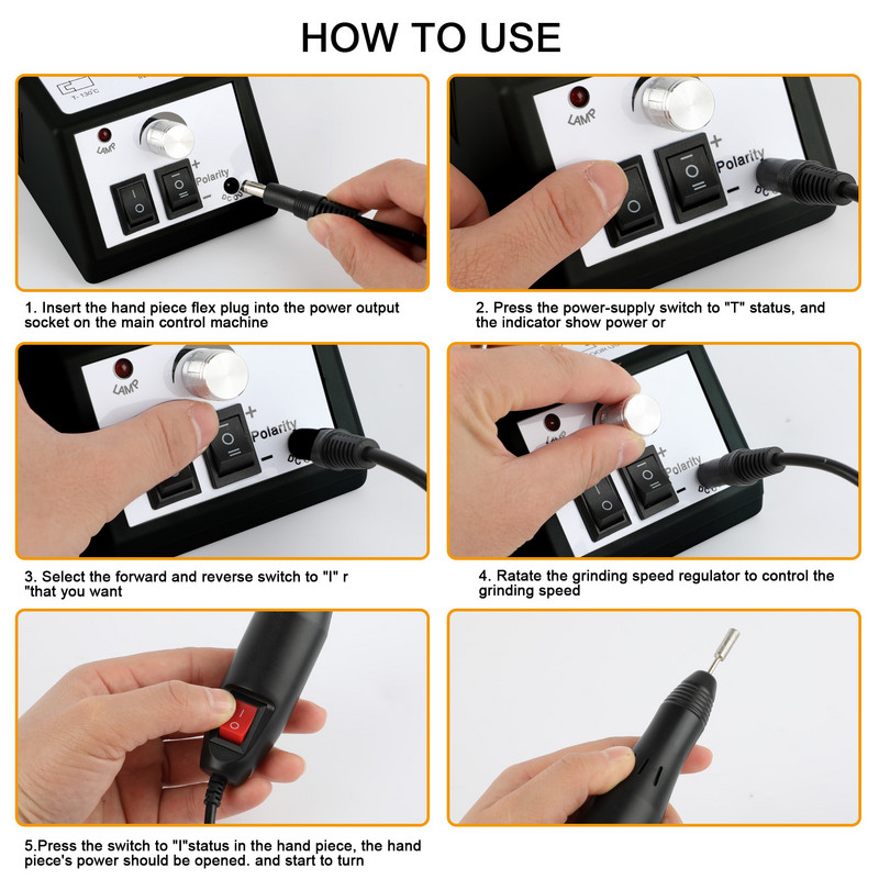 20000 RPM elektriniai nagų gręžimo rinkiniai Mašinų dildė nagų frezavimo pjaustytuvas manikiūro mašina pedikiūro gręžimo rinkinys nagų gręžimo lako įrankiai