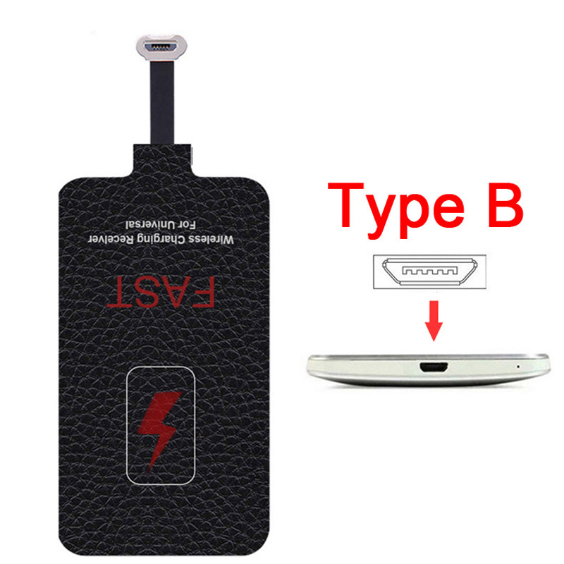 Bezdrôtová nabíjačka 5V/2A 10W Qi Fast pre iPhone 7, 6, 5, Samsung Huawei Xiaomi Type-C Micro USB Qi C Basic Connector