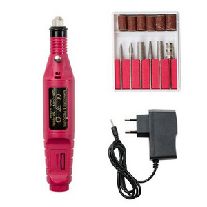 Nail Art Drill Professzionális elektromos gépi manikűr pedikűr toll szerszámkészlet + 30db fúró körömfúró + 100db csiszolószalag