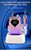 Desktop profesionist portabil, reîncărcabil fără fir, 35000 rpm, fișier E, manichiură, pedichiură, mașină de găurit unghii electric