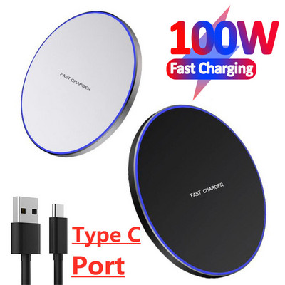 JAUNS 100 W bezvadu lādētājs iPhone 13 12 11 Xs Max X XR 8 Plus ātrās uzlādes paliktnis Ulefone Doogee Samsung Xiaomi Huawei utt.