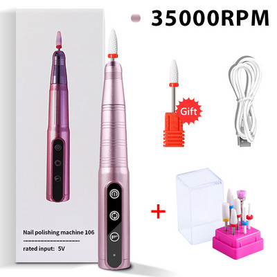 Slefuit electric de 35000 rpm pentru manichiura pedichiura Pila de unghii Dispozitiv pentru indepartarea ojei cu gel Freza pentru masina de gaurit unghii de salon de arta unghiilor