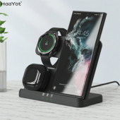 Trīs vienā lādētājs Samsung Galaxy Watch un Buds/Phones bezvadu uzlādes stacija pulkstenim 4/3 Active 2 Galaxy S22/S21/Note 20