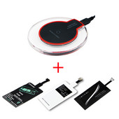 Qi Wireless Chargeing Transmitter+ Qi Receiver for Apple iPhone 4 5 5S SE 6 6S Wireless Charger Pad Kit for iPhone 7 7 Plus 8