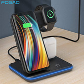 15 W greitas belaidis įkroviklis 3 viename įkrovimo stotelė, skirta iPhone 14 13 12 11 Pro XS Max XR X 8 Apple Watch 8 7 SE 6 AirPods