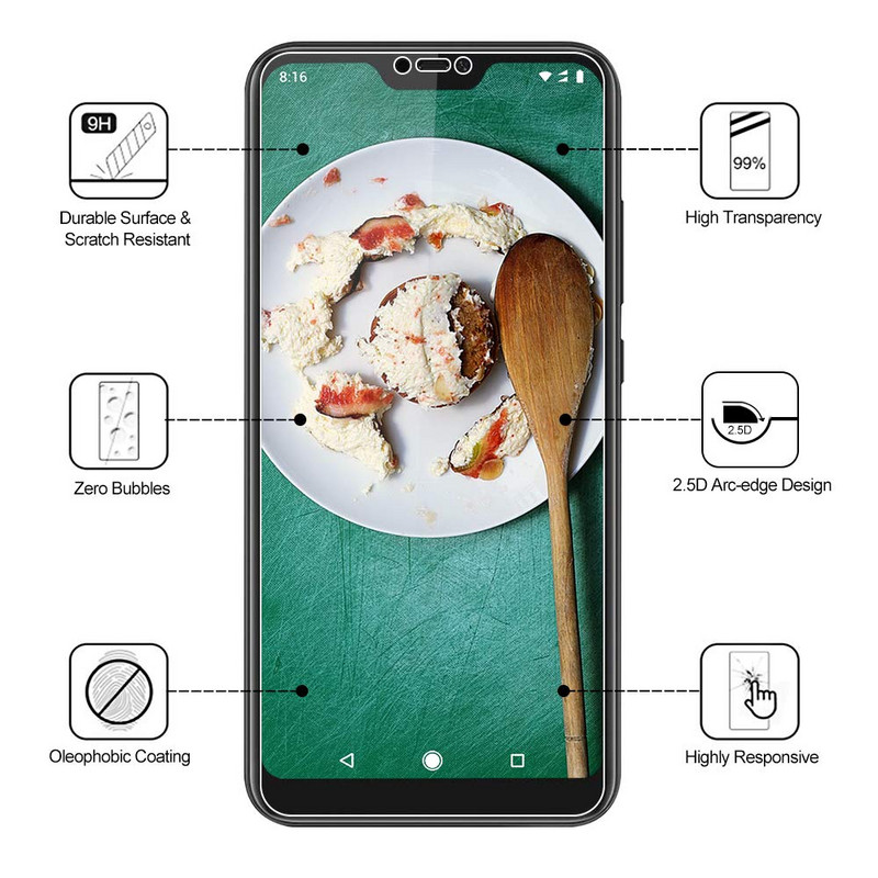 Προστατευτικό οθόνης Full Tempered Glass για Xiaomi Mi A2 Lite Redmi 6 Pro Προστασία γυαλιού ασφαλείας για smartphone