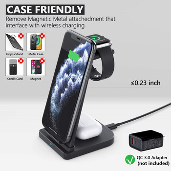 4 σε 1 ασύρματος σταθμός φόρτισης για Apple Watch 8 7 6 Airpods Pro Charging Dock 15W Fast Charger For iPhone 14 13 12 11 X XR XS