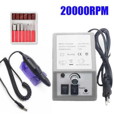 12W електрическа машина за бормашина за нокти 20000RPM Професионални комплекти фрези за маникюр Гел за премахване на кожички Инструменти за педикюр