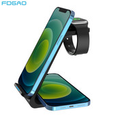 3 u 1 stalak za bežični punjač za iPhone 14 13 12 11 XS XR 8 Apple Watch Dock Station za brzo punjenje za Airpods Pro iWatch 7 6 5