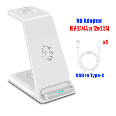 3 u 1 stalak za bežični punjač za iPhone 14 13 12 11 XS XR 8 Apple Watch Dock Station za brzo punjenje za Airpods Pro iWatch 7 6 5