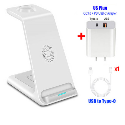 3 u 1 stalak za bežični punjač za iPhone 14 13 12 11 XS XR 8 Apple Watch Dock Station za brzo punjenje za Airpods Pro iWatch 7 6 5