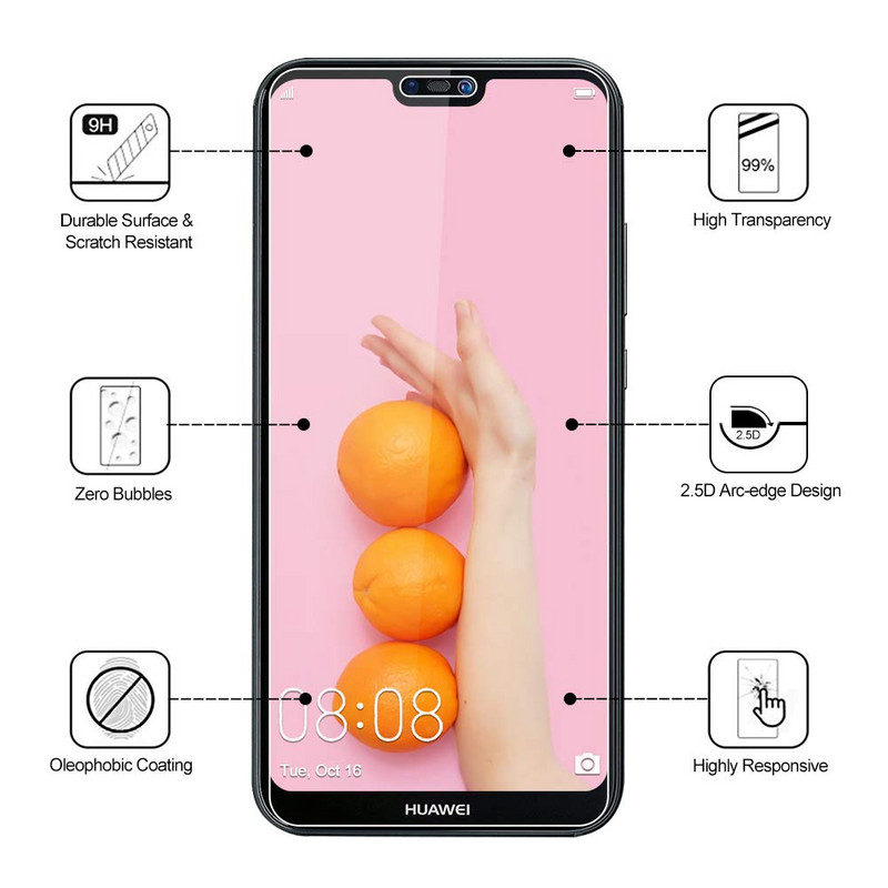 Viso grūdinto stiklo ekrano apsauga, skirta Huawei P20 Lite išmaniojo telefono apsauginiam stiklui