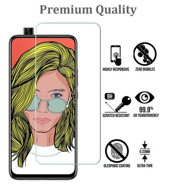 Пълен закален стъклен протектор за екран за Huawei P Smart Z Защитно стъкло за смартфон