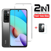 Protector de ecran pentru Xiaomi Redmi 10 2022 NFC 10C Global 2in1 din sticlă securizată Lentila camerei Film de protecție pe sticlă Redmi 10 2022