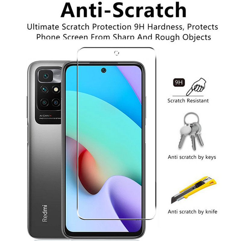 Protector de ecran pentru Xiaomi Redmi 10 2022 NFC 10C Global 2in1 din sticlă securizată Lentila camerei Film de protecție pe sticlă Redmi 10 2022