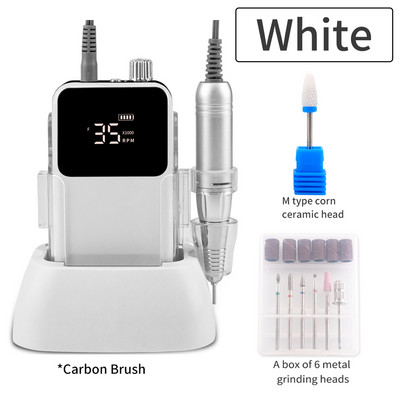 SIMINAIL stačiakampis nagų gręžtuvas įkraunamas darbastalio pagrindas 35000RPM manikiūras elektrinis aparatas nagų dildė pedikiūras belaidis gręžimas