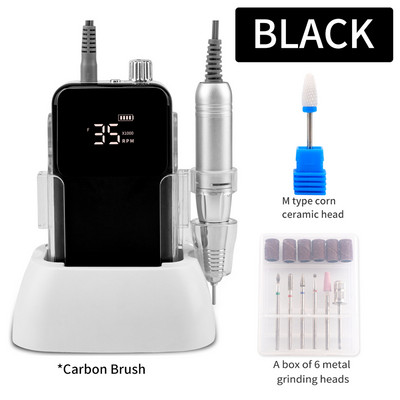 SIMINAIL stačiakampis nagų gręžtuvas įkraunamas darbastalio pagrindas 35000RPM manikiūras elektrinis aparatas nagų dildė pedikiūras belaidis gręžimas