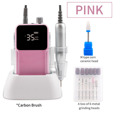 SIMINAIL stačiakampis nagų gręžtuvas įkraunamas darbastalio pagrindas 35000RPM manikiūras elektrinis aparatas nagų dildė pedikiūras belaidis gręžimas