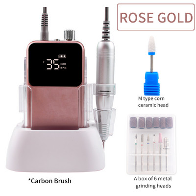 SIMINAIL stačiakampis nagų gręžtuvas įkraunamas darbastalio pagrindas 35000RPM manikiūras elektrinis aparatas nagų dildė pedikiūras belaidis gręžimas