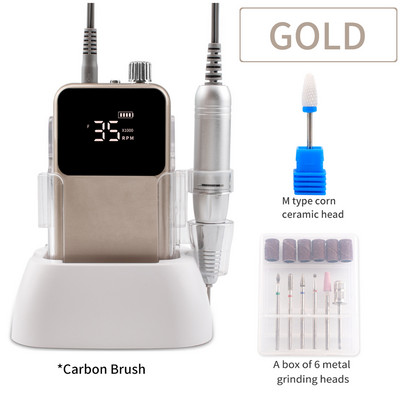 SIMINAIL stačiakampis nagų gręžtuvas įkraunamas darbastalio pagrindas 35000RPM manikiūras elektrinis aparatas nagų dildė pedikiūras belaidis gręžimas