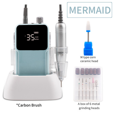 SIMINAIL stačiakampis nagų gręžtuvas įkraunamas darbastalio pagrindas 35000RPM manikiūras elektrinis aparatas nagų dildė pedikiūras belaidis gręžimas