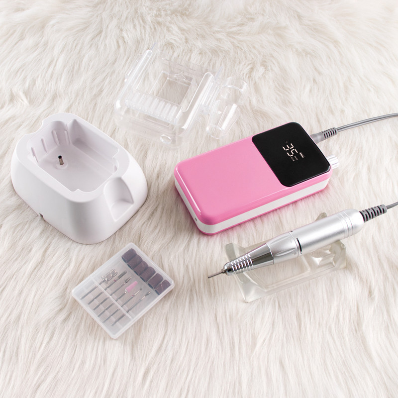 SIMINAIL stačiakampis nagų gręžtuvas įkraunamas darbastalio pagrindas 35000RPM manikiūras elektrinis aparatas nagų dildė pedikiūras belaidis gręžimas