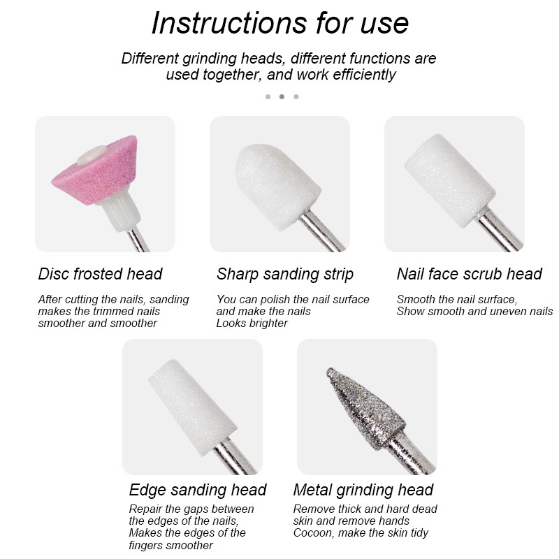 Преносима електрическа бормашина за нокти Машина за маникюр за акрилен гел лак Шлайфмашина за нокти Nail Art Полираща машина за премахване на гел