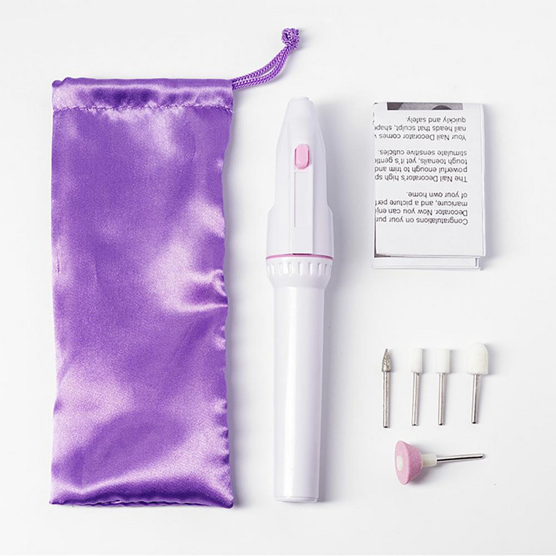 Преносима електрическа бормашина за нокти Машина за маникюр за акрилен гел лак Шлайфмашина за нокти Nail Art Полираща машина за премахване на гел