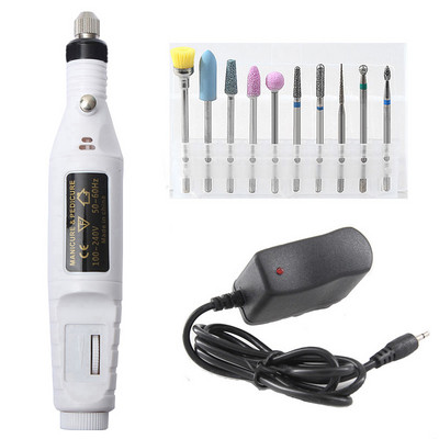 1 rinkinys Profesionalus elektrinis nagų gręžimo aparatas pedikiūro manikiūro gręžtuvas pedikiūro gręžimo rinkinys salono nagų gręžtuvas 20000 aps./min.