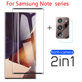2 σε 1 σκληρυμένο γυαλί Για Samsung galaxy Note 20 ultra 10 plus Προστατευτικό οθόνης μεμβράνης φακού κάμερας σε Samsung note 20 ultra glass