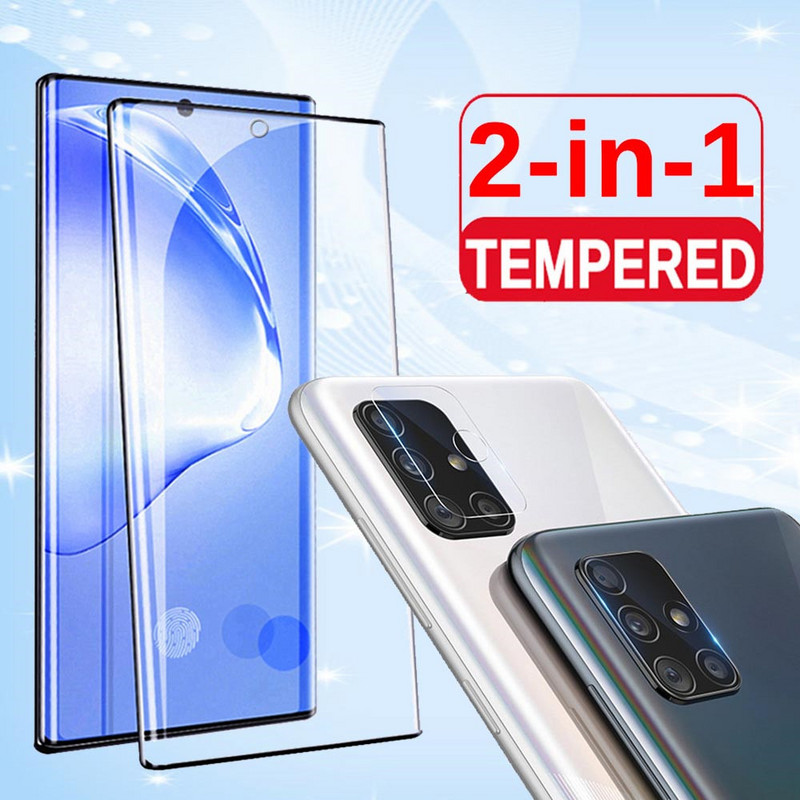 2 σε 1 σκληρυμένο γυαλί Για Samsung galaxy Note 20 ultra 10 plus Προστατευτικό οθόνης μεμβράνης φακού κάμερας σε Samsung note 20 ultra glass