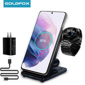 Βάση ασύρματης φόρτισης 3 σε 1 Για Samsung Galaxy Watch 3/4 Active 2/1 S22 Ultra S21 S20 Γρήγορη φόρτιση για Samsung Watch 4