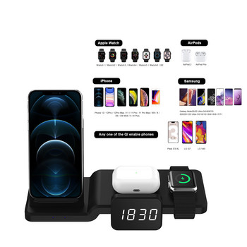 Labobbon 5 in1 Qi Wireless Charger for Apple Watch 6 5 4 3 2 Fast Charging Dock Station for iPhone 8 Pus X XS XR 11 Pro MAX 12