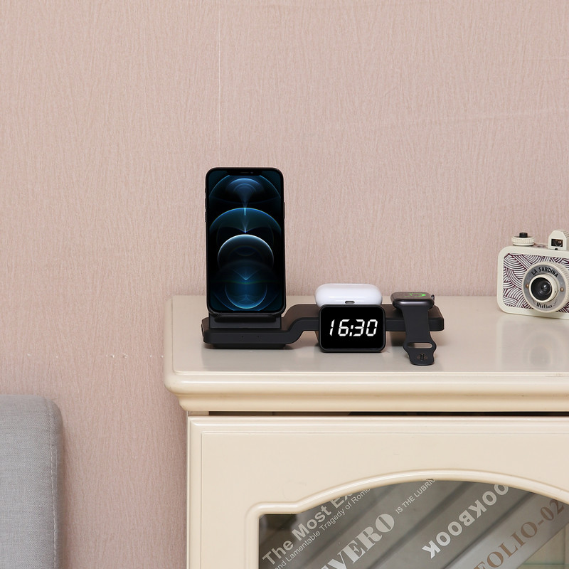 Labobbon 5 in1 Qi belaidis įkroviklis skirtas Apple Watch 6 5 4 3 2 greito įkrovimo doko stotis, skirta iPhone 8 Pus X XS XR 11 Pro MAX 12