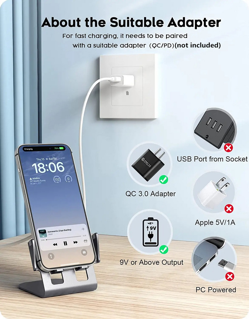 30 W greitas belaidis įkroviklis skirtas iPhone 14 13 12 11 Pro Max XS XR X 8 Aliuminis įkrovimo stovas, skirtas Samsung S22 S21 S20 Note 20 10