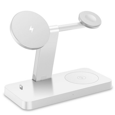 37 W 4 viename magnetinis belaidžio įkroviklio stovas skirtas iPhone 14 13 12 11 Pro Max greito įkrovimo dokui Apple Watch 8 7 SE 6 Airpods 3