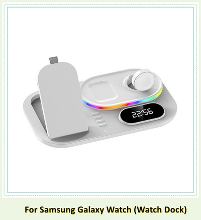 4 vienā ātrā bezvadu lādētāja statīvs 30 W Samsung Galaxy S22 Ultra S21 Z Flip 3 pulkstenim 4 Classic Active 1 2 LTE Buds 2 Pro Live