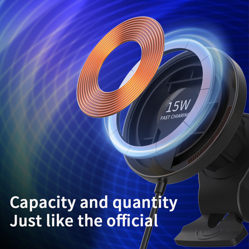 Padalinto dizaino magnetinis belaidis greitas įkroviklis su automobilinio telefono laikikliu, skirtas iPhone 14 Plus 13 12 Pro Max Magsafe įkrovimo magnetams 15W