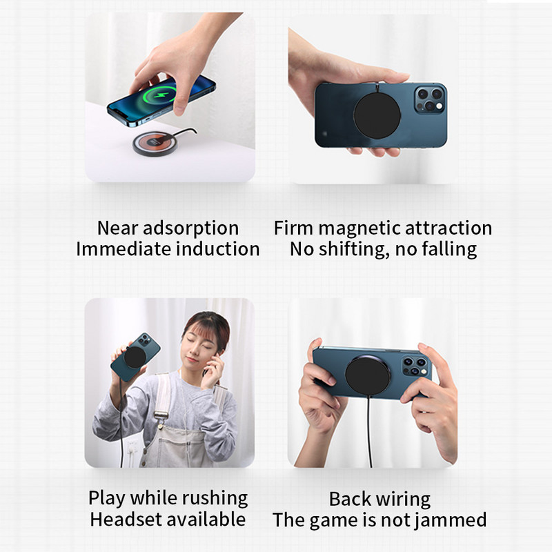 Padalinto dizaino magnetinis belaidis greitas įkroviklis su automobilinio telefono laikikliu, skirtas iPhone 14 Plus 13 12 Pro Max Magsafe įkrovimo magnetams 15W