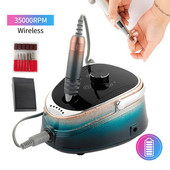 Belaidė nagų gręžimo mašina 35000 RPM įkraunama nagų gręžimo mašina profesionali nagų dailės manikiūro įrangos rinkinio dildė pjaustyklė