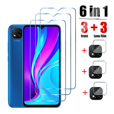 Γυαλί με σκληρυμένο φακό κάμερας 6 ιντσών για Xiaomi Redmi 9C NFC 9A 9T 9 Global Screen Protector Film σε γυαλί Redmi 9 9C NFC 9A 9T