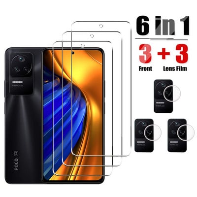 Sticlă securizată 6in1 pentru Xiaomi Poco F4 F3 Protector de ecran Film de protecție lentile camerei pe sticlă de protecție Poco F4 5G